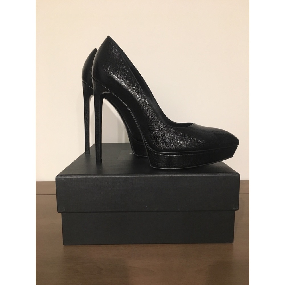 YSL platform Nero pumps